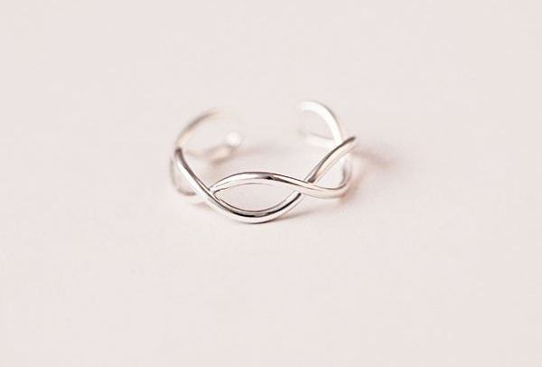 STERLING SILVER POLISHED WAVE RING