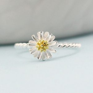 Daisy-open-925-Sterling-Silver-Rings-For-Women-simple-fashion-gold-chrysanthemum-Sterling-Silver-Jewelry-Bague