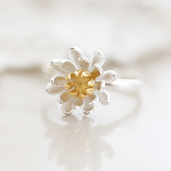 STERLING SILVER SIMPLE FLOWER RING